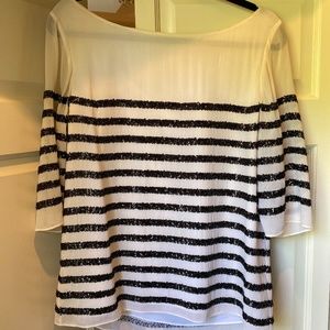 Alice + Olivia sequin stripe top